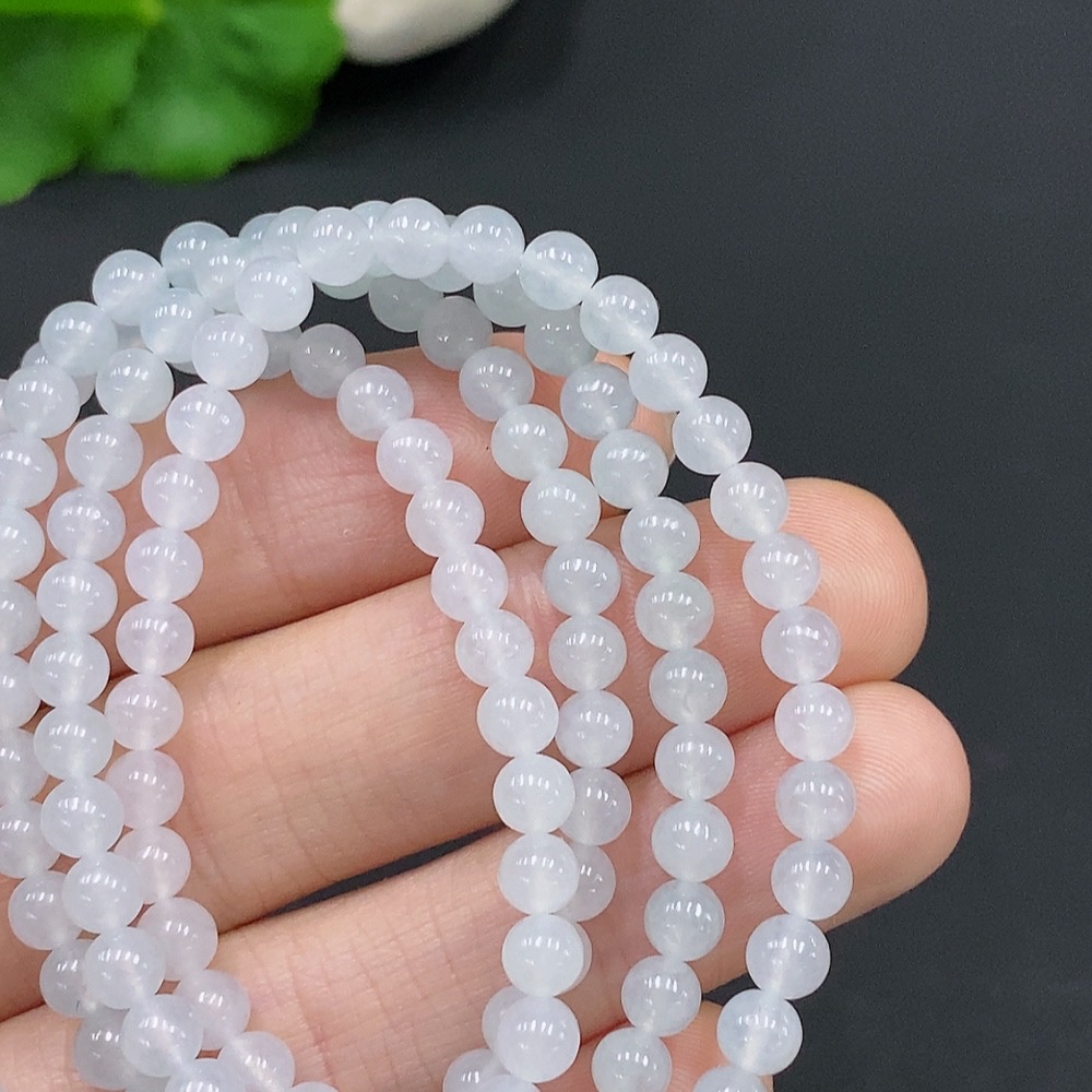 F29365854 Jadeite Bead Necklace Total Weight Approx. 21g Size Approx. 4.5mm