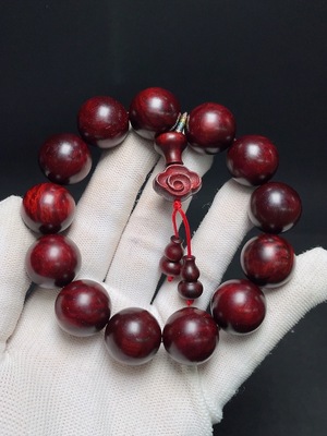 W28240237 Small-Leaf Sandalwood Bead Bracelet, Total Weight Approx. 52.3g, Size ~17.9mm