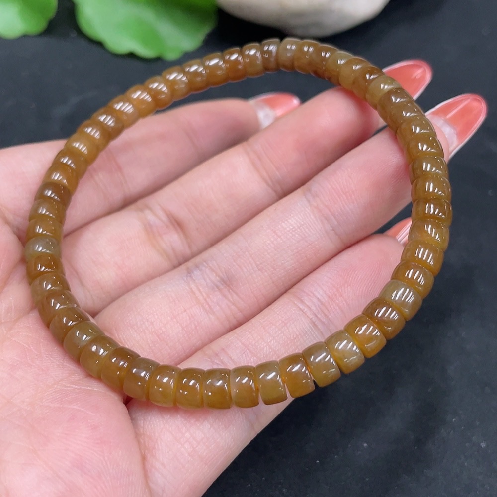 H35084222 Hetian Jade Bracelet Approx. 5.7mm Beads Total Weight Approx. 14.3g