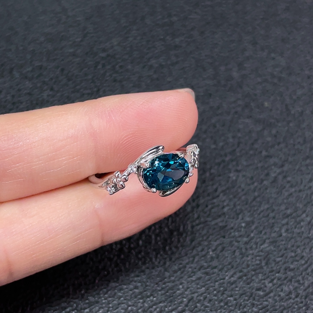 C34991247 Topaz Ring, Color Origin Undetermined, Adjustable, Non-Gold, Total Weight Approx. 2.08g, Size 5.7*8.1mm