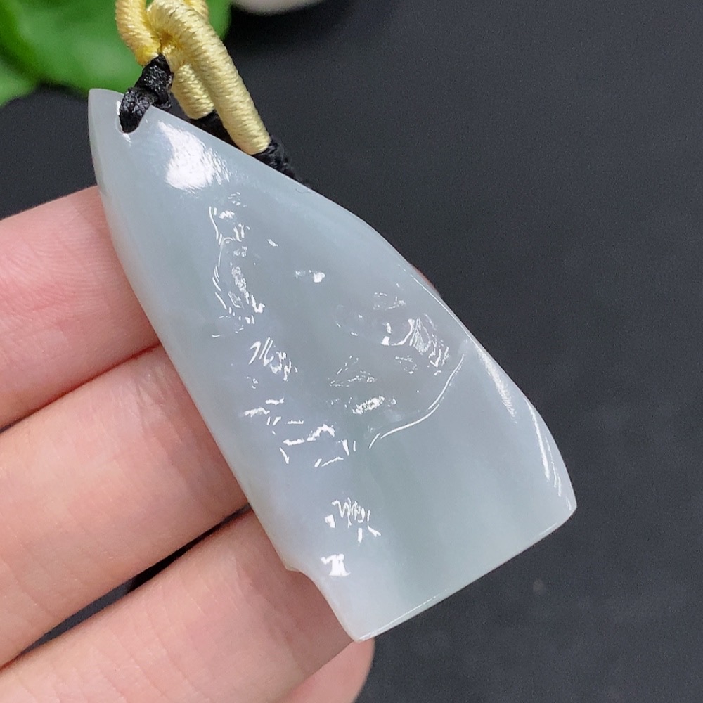 F29438226 Jadeite Freeform Pendant Total Weight Approx. 15.4g (Including Cord Weight)