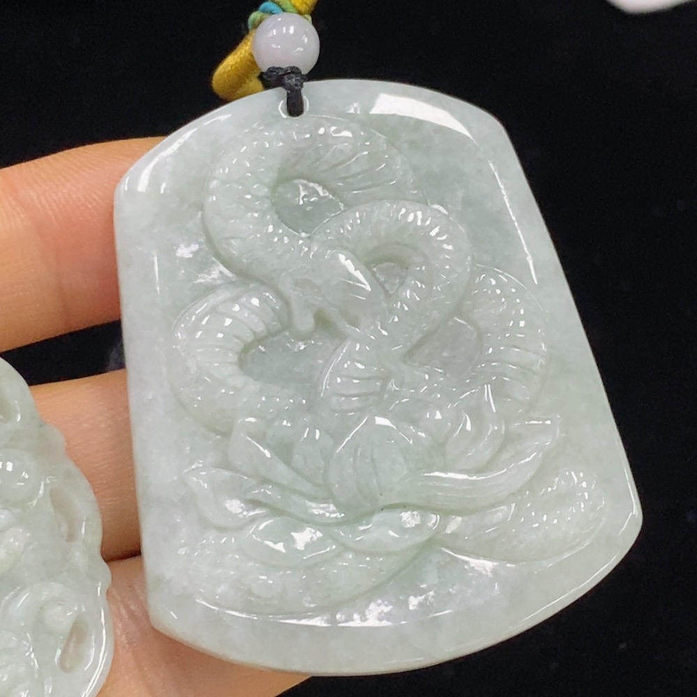 F35114076 Jadeite Zodiac Snake/Dragon Pendant Sell as a Lot