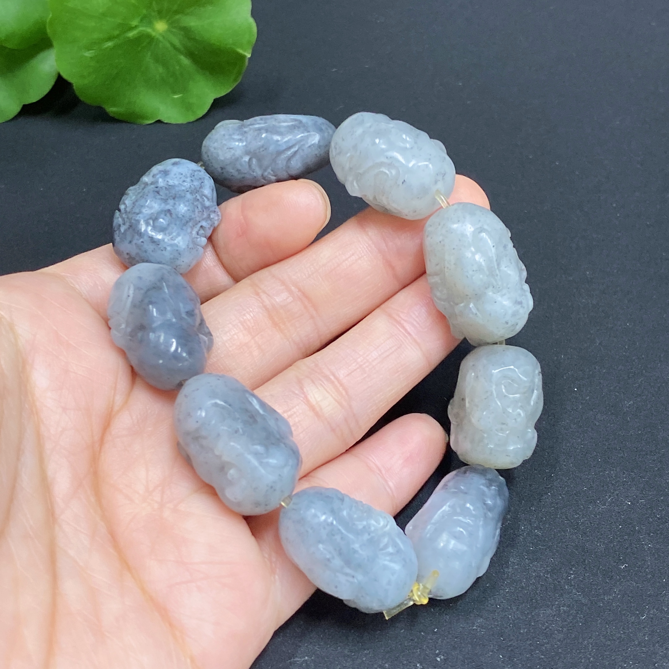 H32794915 Hetian Jade Eighteen Arhats Bracelet