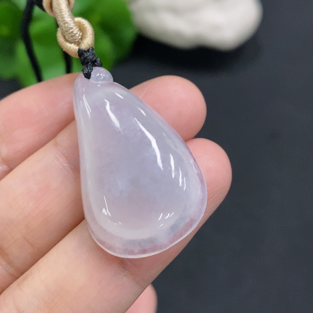 F26036390 Jadeite Auspicious Melody Pendant, total weight including rope approximately 8.3g