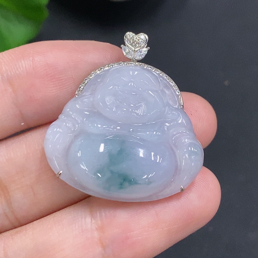 F34023416 Jadeite Buddha Pendant 18k Gold Total Weight Approx. 6.6g Non-Diamond