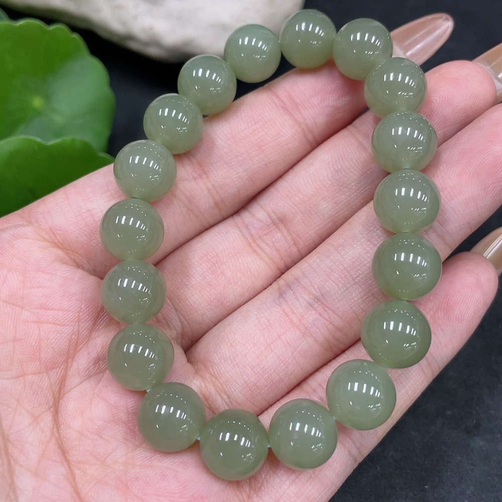 H32776928 Hetian Jade Bracelet, Approx. 9.9mm, Total Weight About 28g