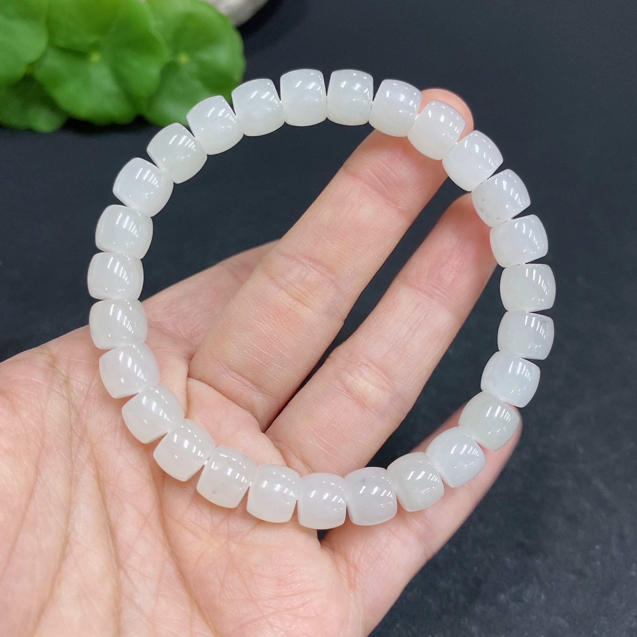 H33938778 Hetian Jade Bracelet Approx.7.5mm Total Weight Approx.22.4g
