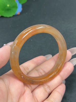 H41923507 非洲翠(独龙玉)正圈手镯 圈口54.5 货品总重约34.3g