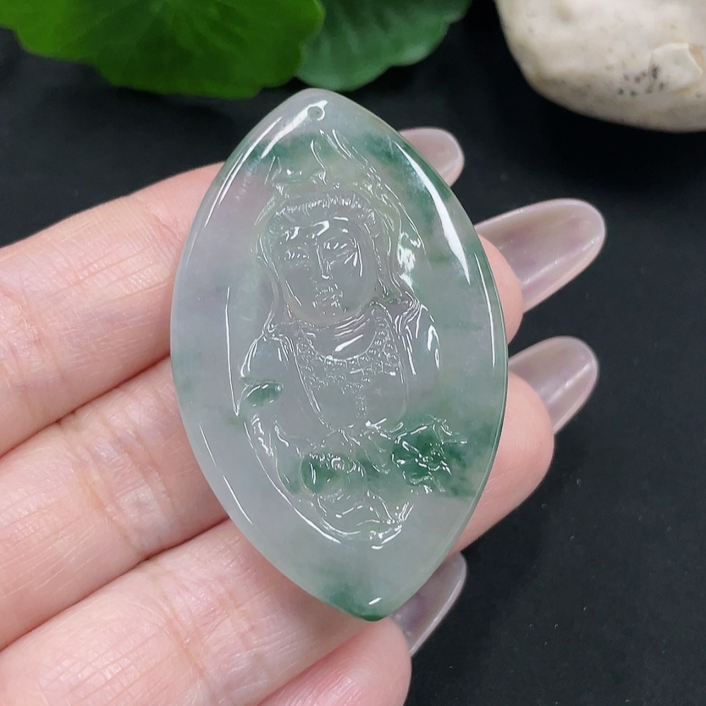 F35082852 Jadeite Guanyin Pendant Total Weight Approx. 17.8g