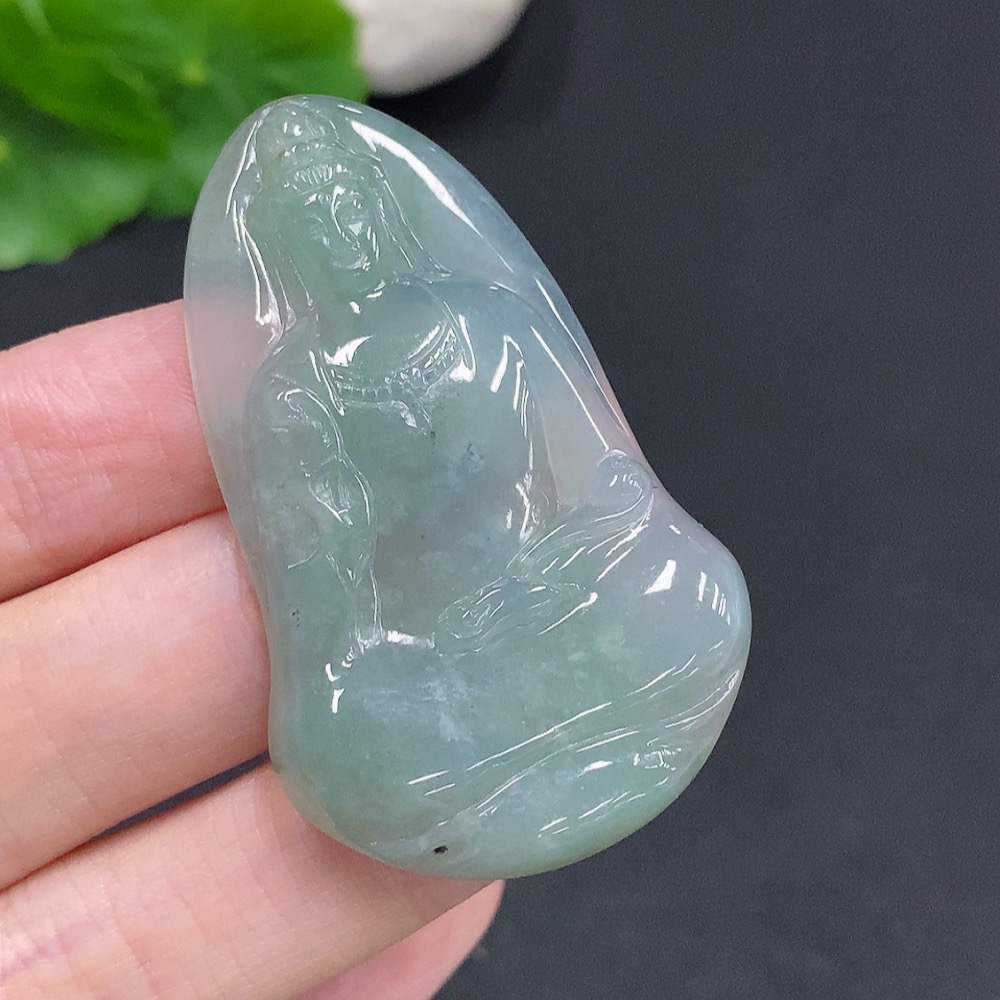 F31607271 Jadeite Guanyin Pendant, Total Weight Approx. 13.7g