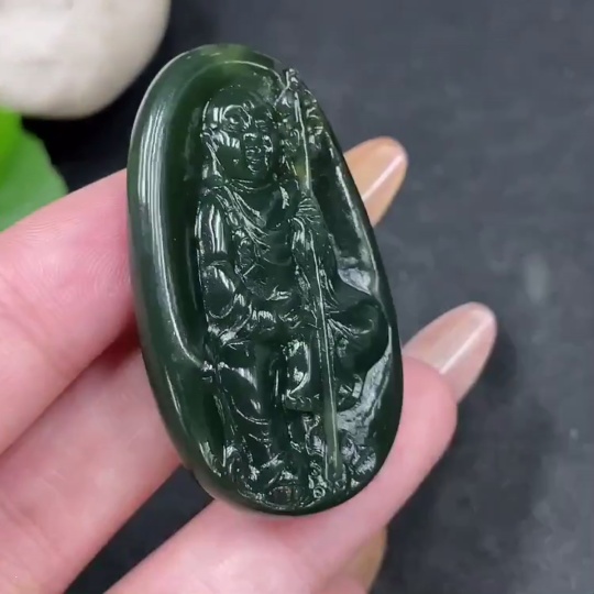 H32726405 Hetian Jade Pendant - Ksitigarbha Bodhisattva, Total Weight Approx. 17.9g