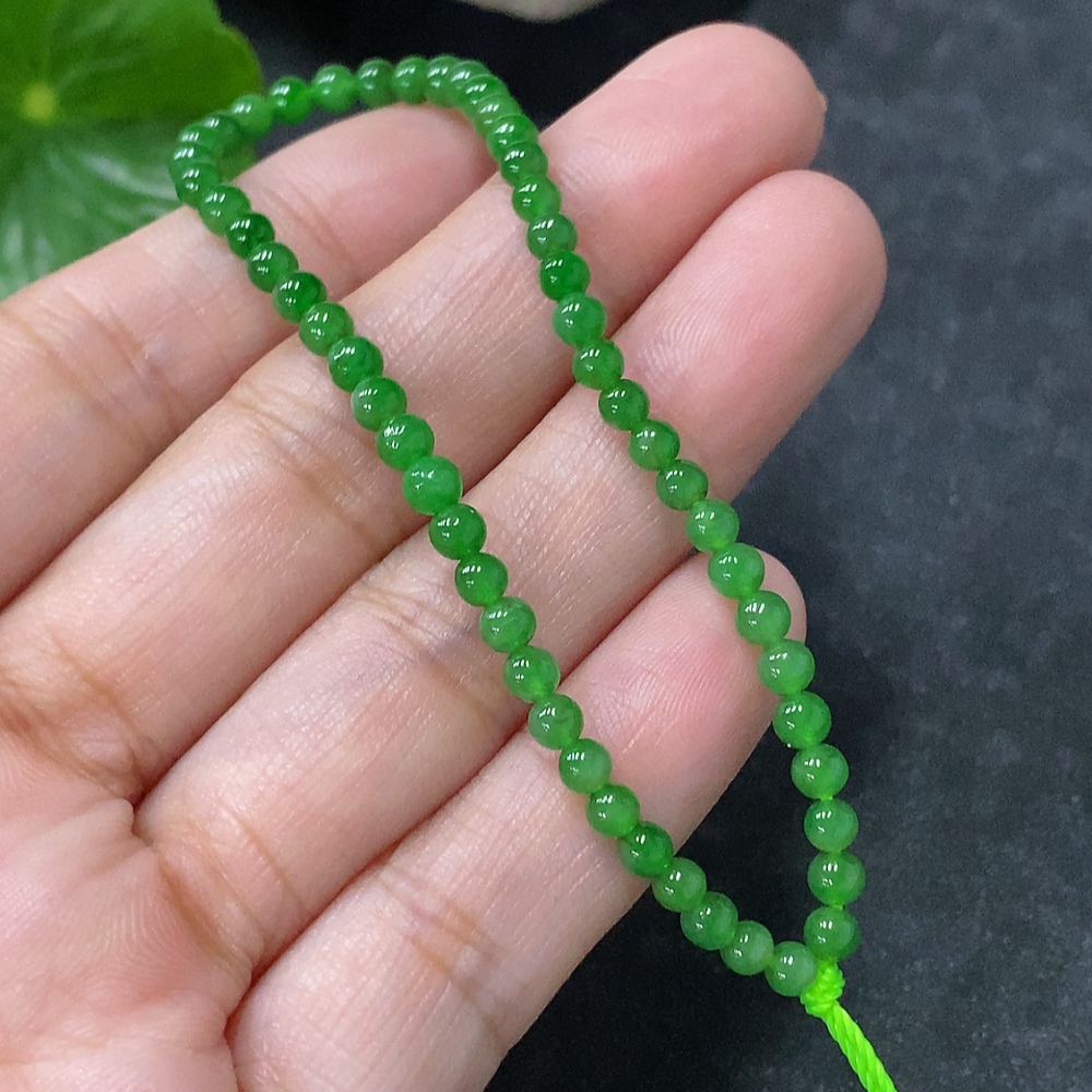 F34954997 Jadeite Beads Bracelet Approx. 3.5mm Total Weight Approx. 3.19g