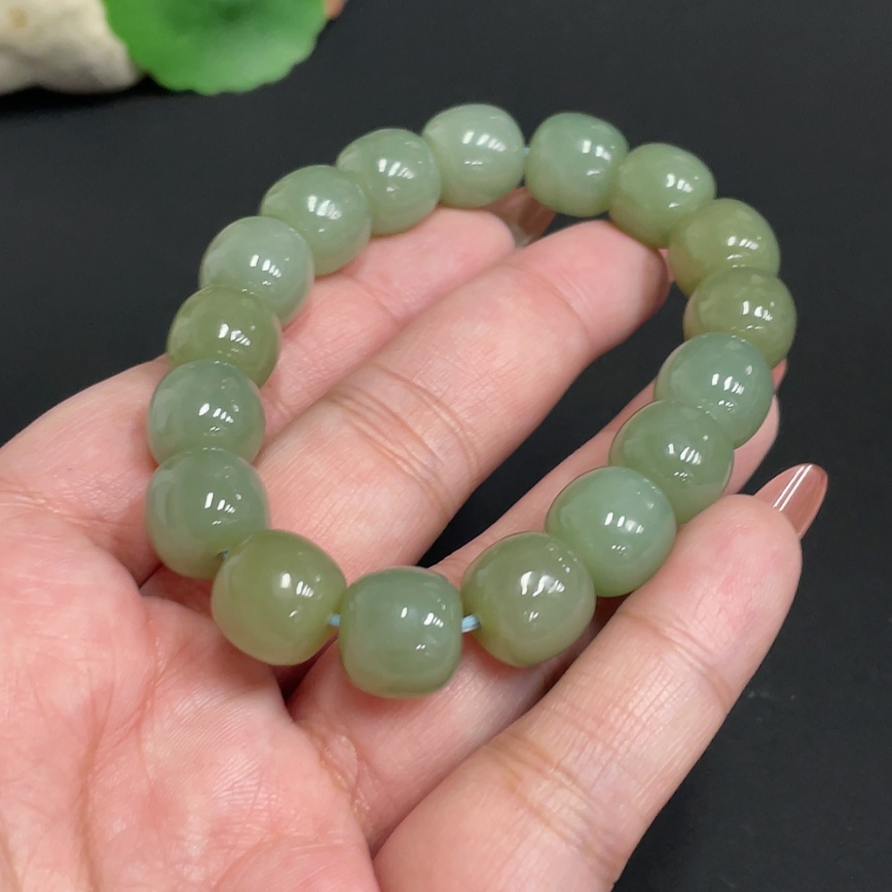 H34073904 Hetian Jade Bracelet Card 11.6 mm Approx. Total Weight About 45.7g