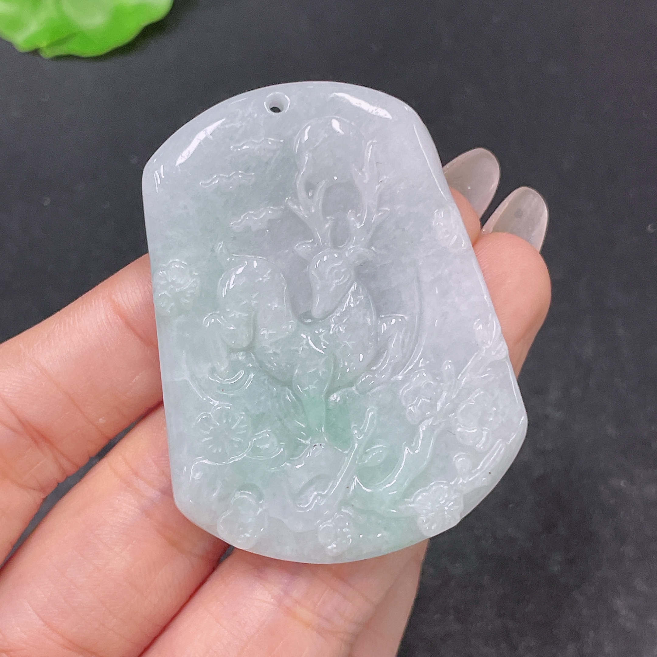F35137956 Jadeite Deer Pendant, Total Weight Approx. 30.33g