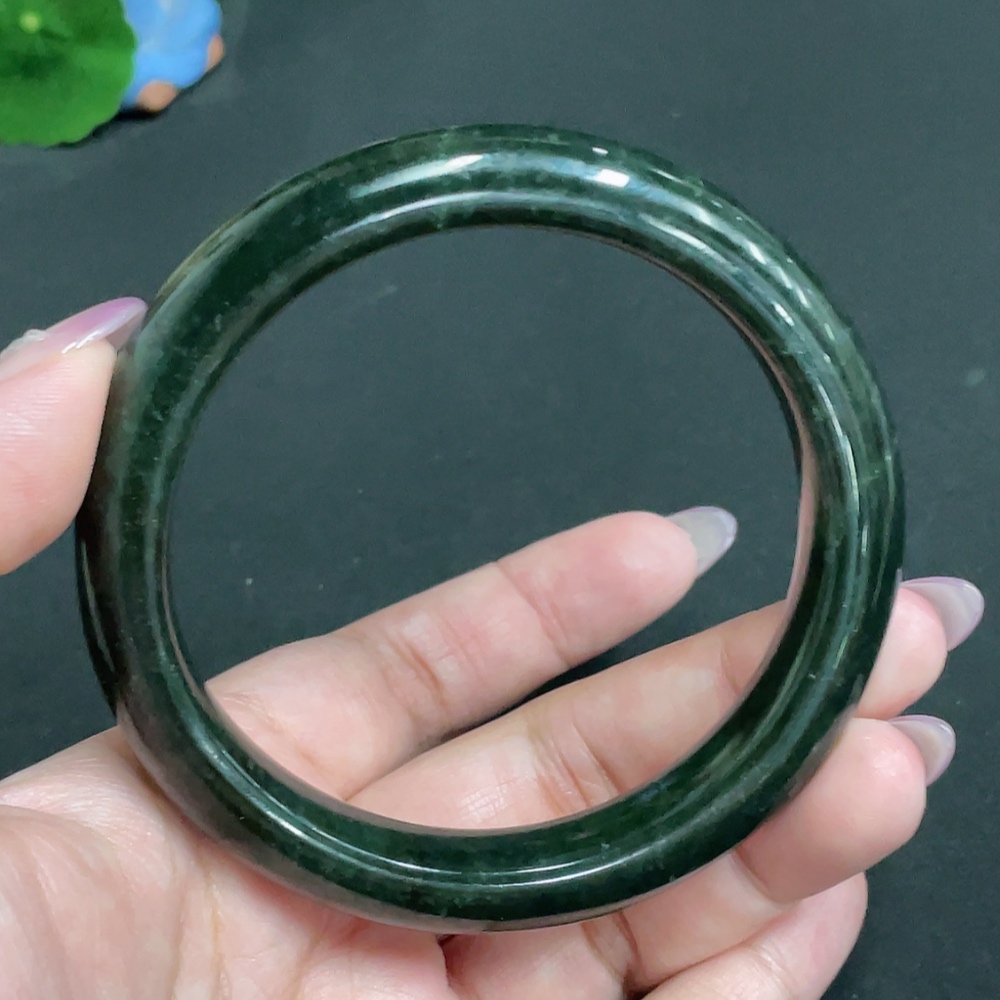 H33847373 Hetian Jade Round Bracelet, Loop Size 63.7, Total Weight Approx. 65.3g