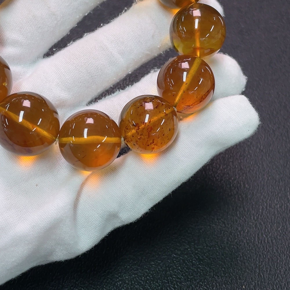 C34989794 Amber and Beeswax Bracelet, Total Weight Approx. 46.7g, Size About 19.3mm