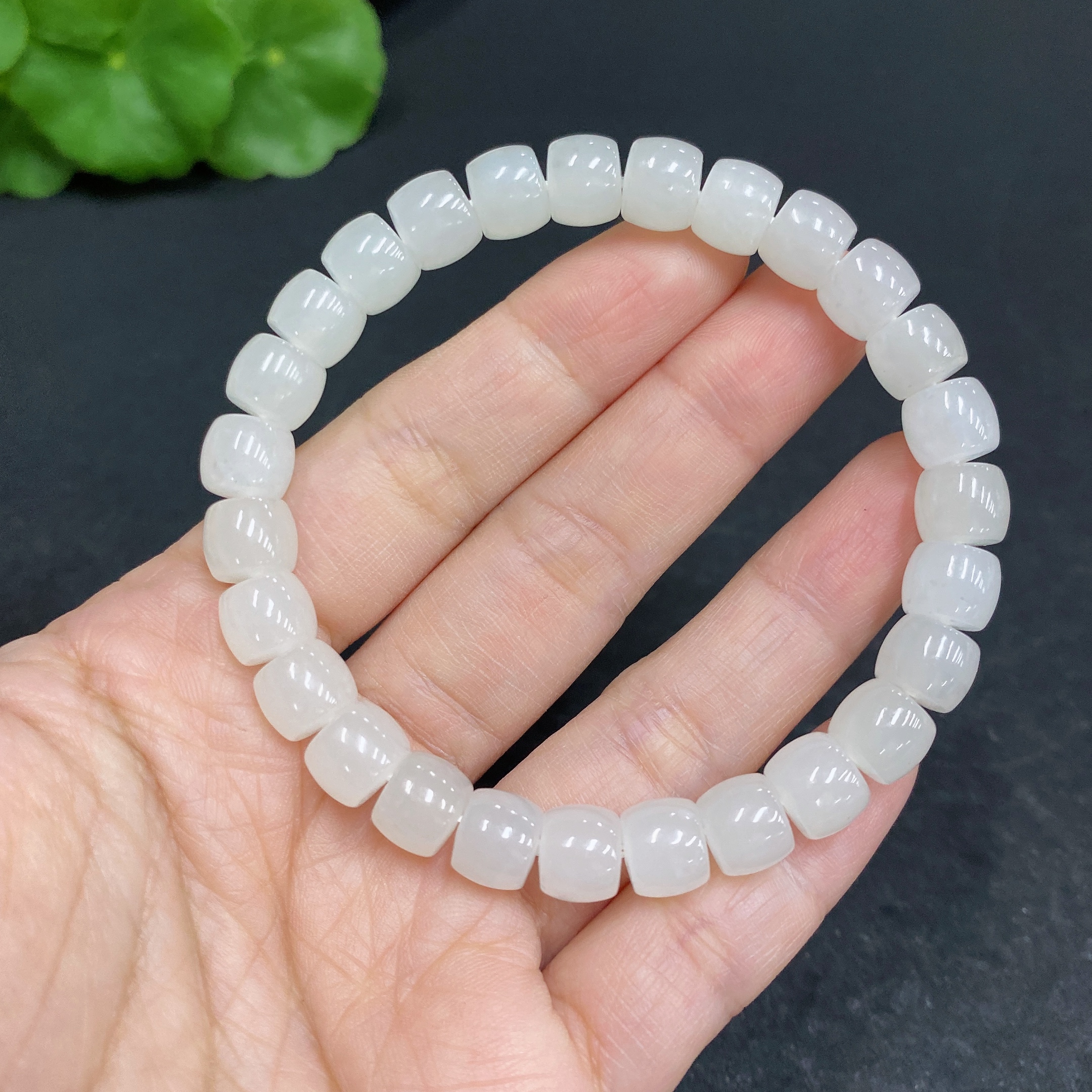 H33938778 Hetian Jade Bracelet Approx.7.5mm Total Weight Approx.22.4g