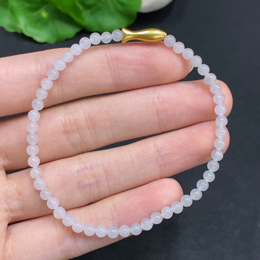 F31645931 Jadeite bracelet suspected to be gold-plated, total weight approx. 3.8g, size approx. 3.4mm