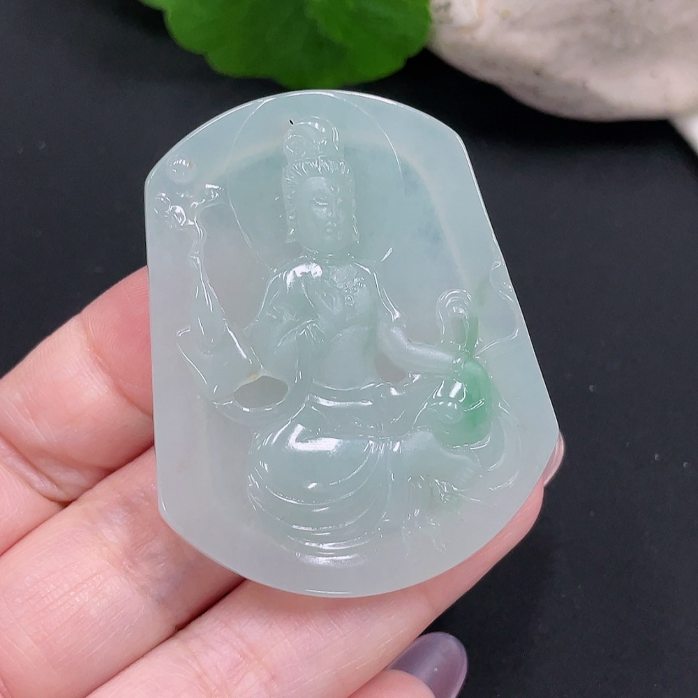 F34981470 Jadeite Guanyin Pendant, Total Weight Approx. 19.4g