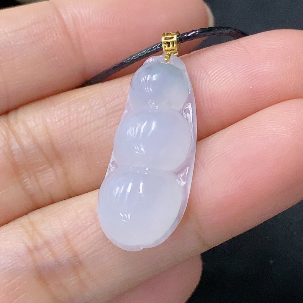 F35117618 Jadeite Pendant Lucky Bean 18k Total Weight Approx. 3.65g Including Rope