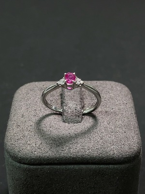 C29382652 Ruby Ring, Total Weight Approx. 1.37g, Non-Gold Setting, Adjustable Shank