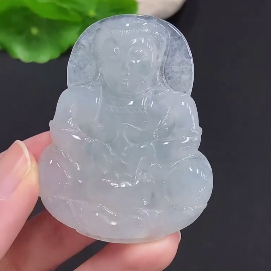 F31606363 Jadeite Guanyin Pendant Total weight about 26g