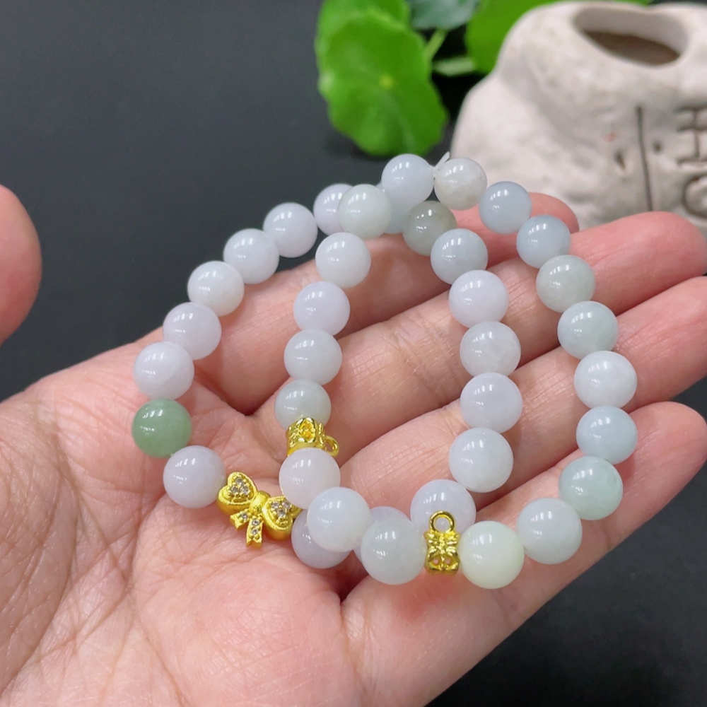 F33935482 Jadeite Bracelet Approx.8mm Beads Non-Gold Accessory
