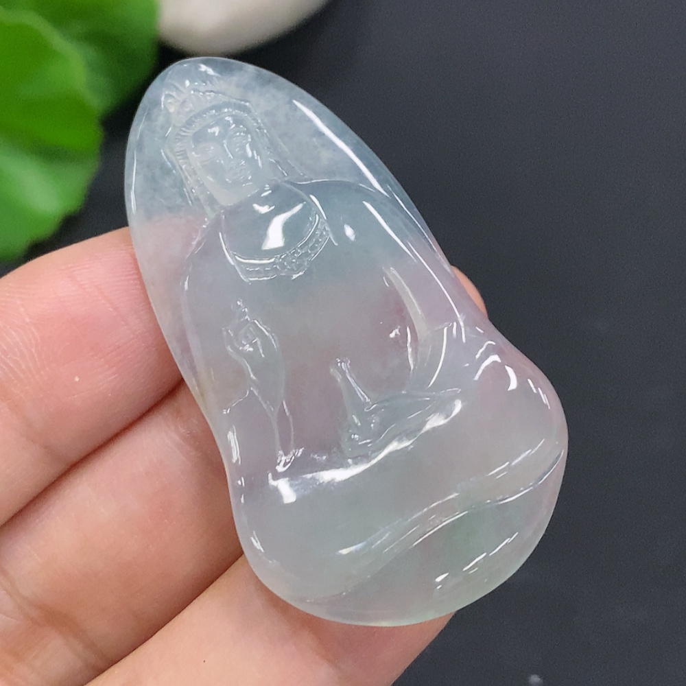 F30451845 Jadeite Guanyin Inlaid Piece Total Weight Approximately 9.6g