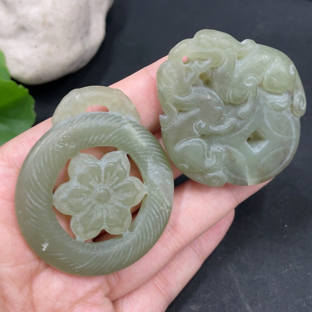 H31616872 Hetian Jade Pendant, Antique-style Plaque, Total Weight Approx. 56.9g