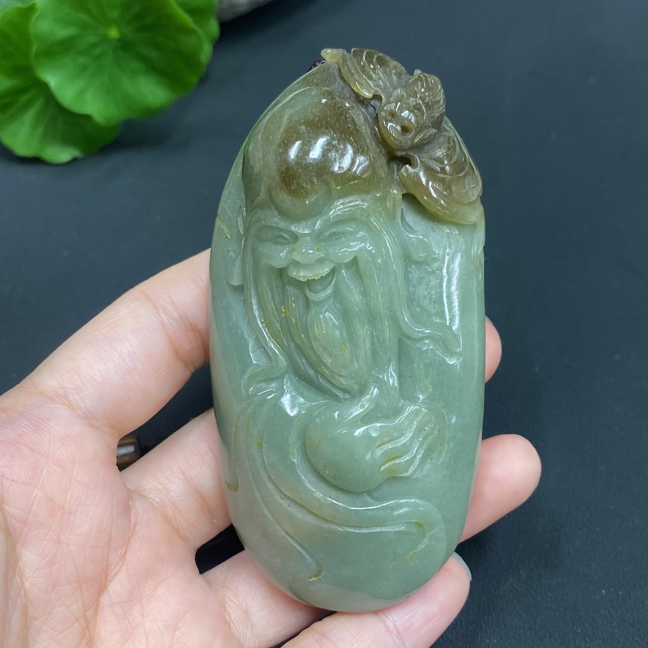 H16768034 Hetian Jade Hand-Held Ornament - The God of Longevity