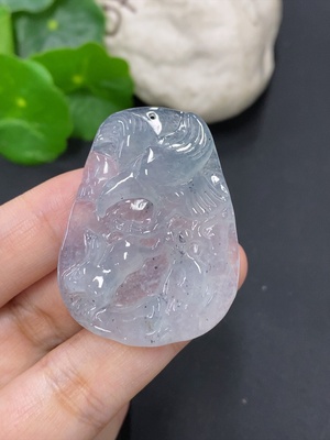 F41921449 翡翠大展宏图挂件 货品总重约15.2克