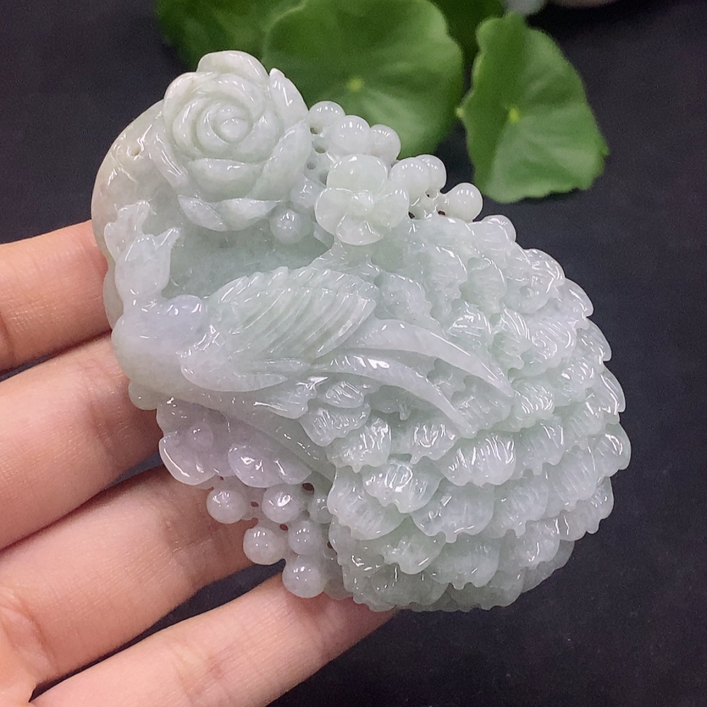 F30514576 Jadeite Phoenix Pendant, Total Weight Approx. 75.46g