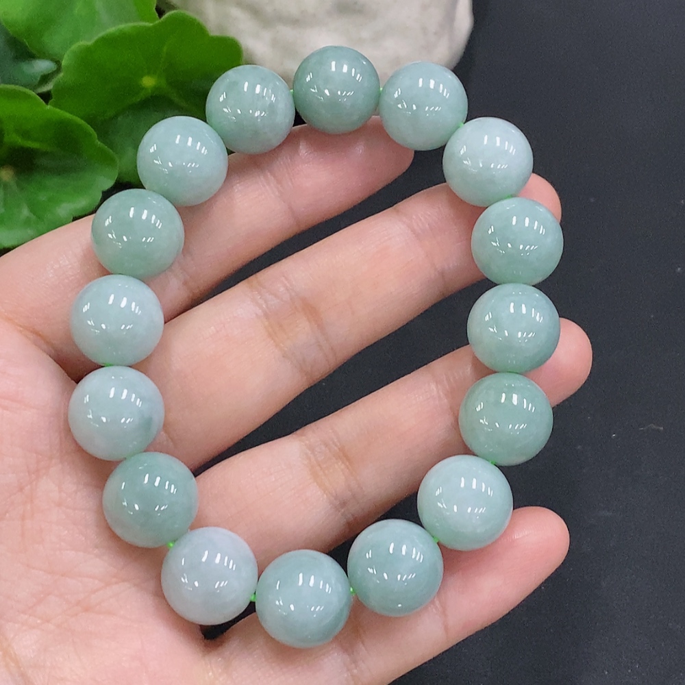 F34050232 Jadeite Bead Necklace Approximately 12.6mm Total Weight About 59.9g