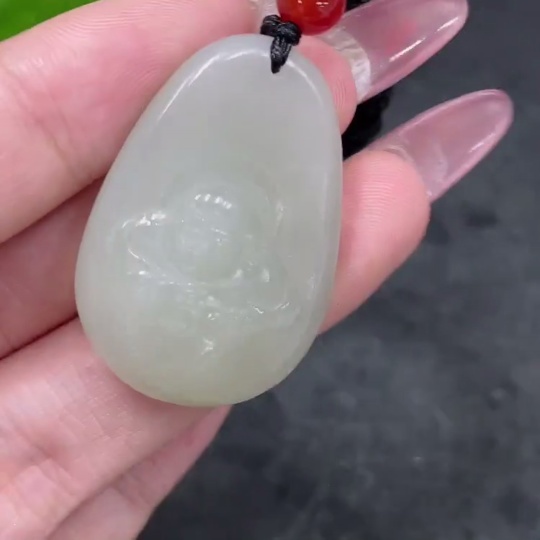 H33897631 Hetian Jade Pendant Buddha Total Weight (including rope) 12.5g
