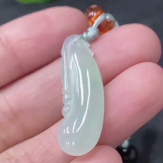 F31692150 Jadeite Pendant Fu Gua, Total Weight Approx. 3.74g (including rope)