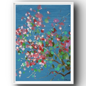 P38542325 毛岸明《写意枝头2》布面油画 有内框 30*40cm