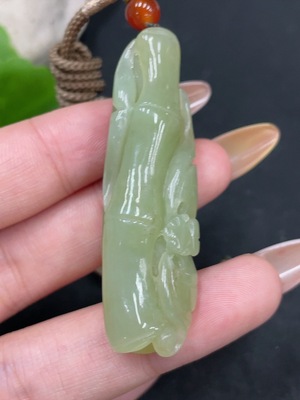 H31663938 Hetian Jade Pendant Bamboo Node