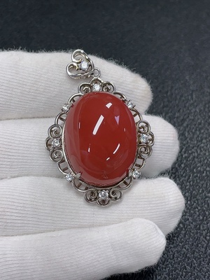 C31577942 South Red Agate Pendant Non-Gold Visible Organic Matter Total Weight Approx. 14.16g