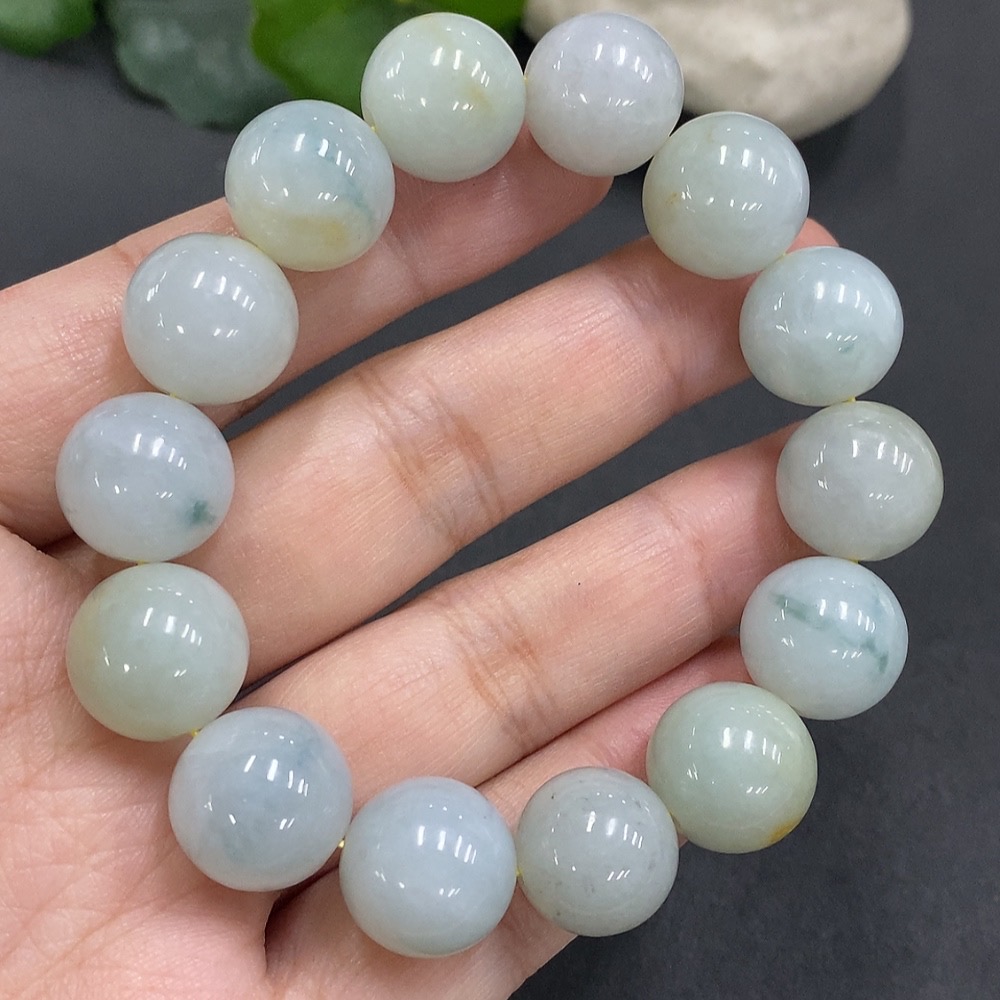 F15578753 Jadeite Beaded Necklace Approx.13.5mm Total Weight 64.069g