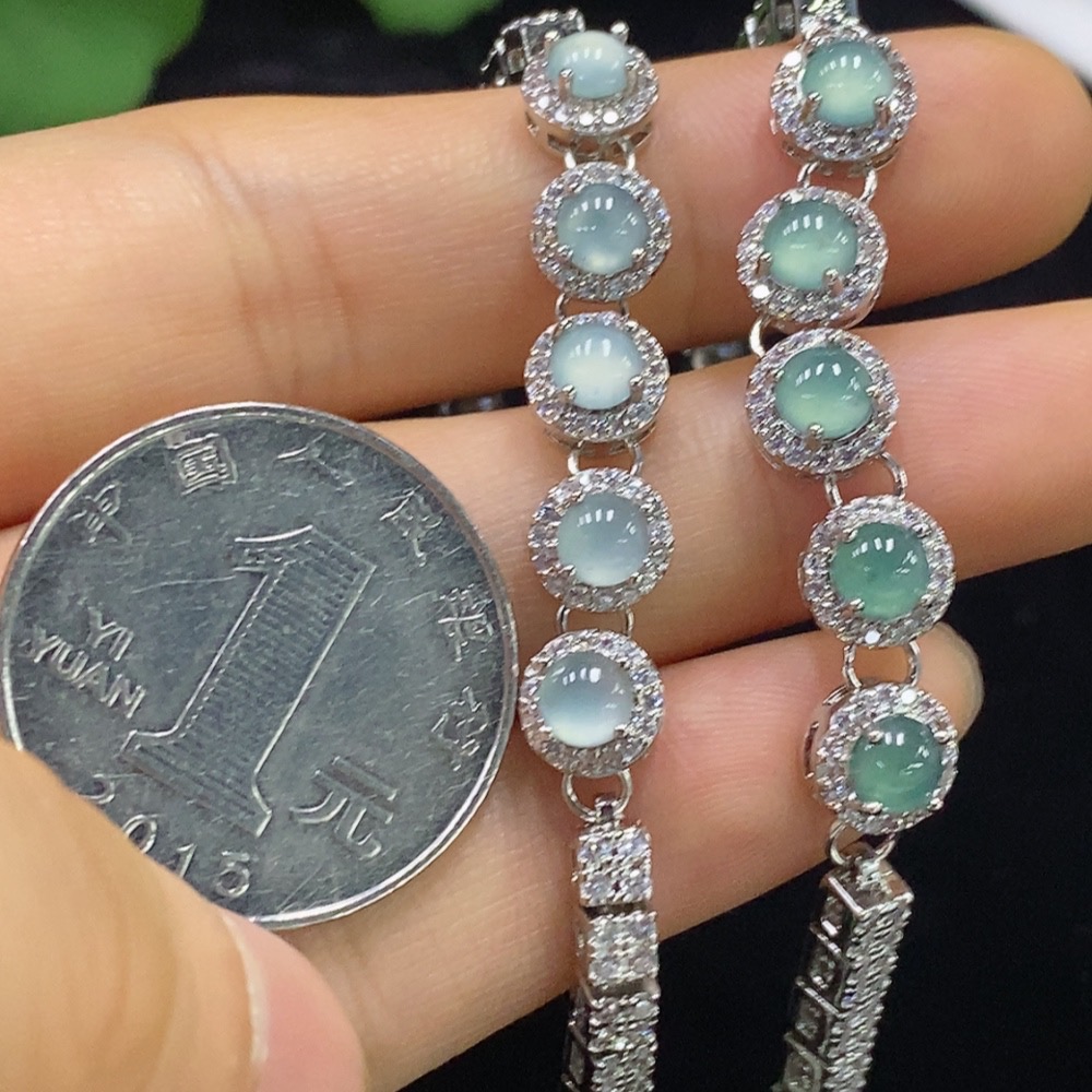 F34948773 Jadeite Inlaid Bracelet Non-Gold