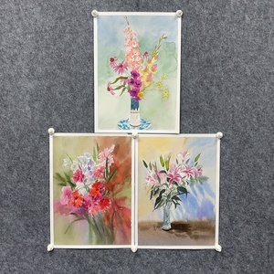 W43118002 木兰《花卉系列》纸面水彩 无装裱 单张约24*34cm