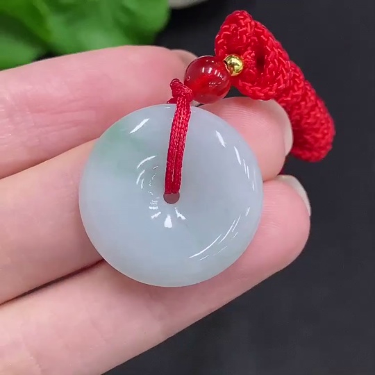 F34003235 Jadeite Safety Buckle Total Weight Approx. 7.7g (Including Rope Weight) With Non-Jade Beads