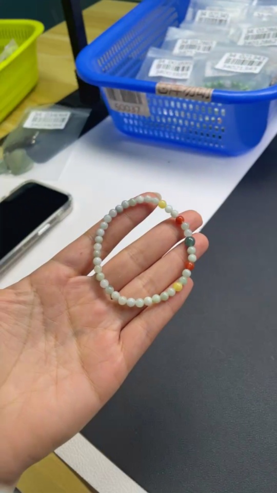 F34021360 Jadeite Bracelet Max. 5.8mm Approx. Total Weight 5.5g With Non-Grade A Beads