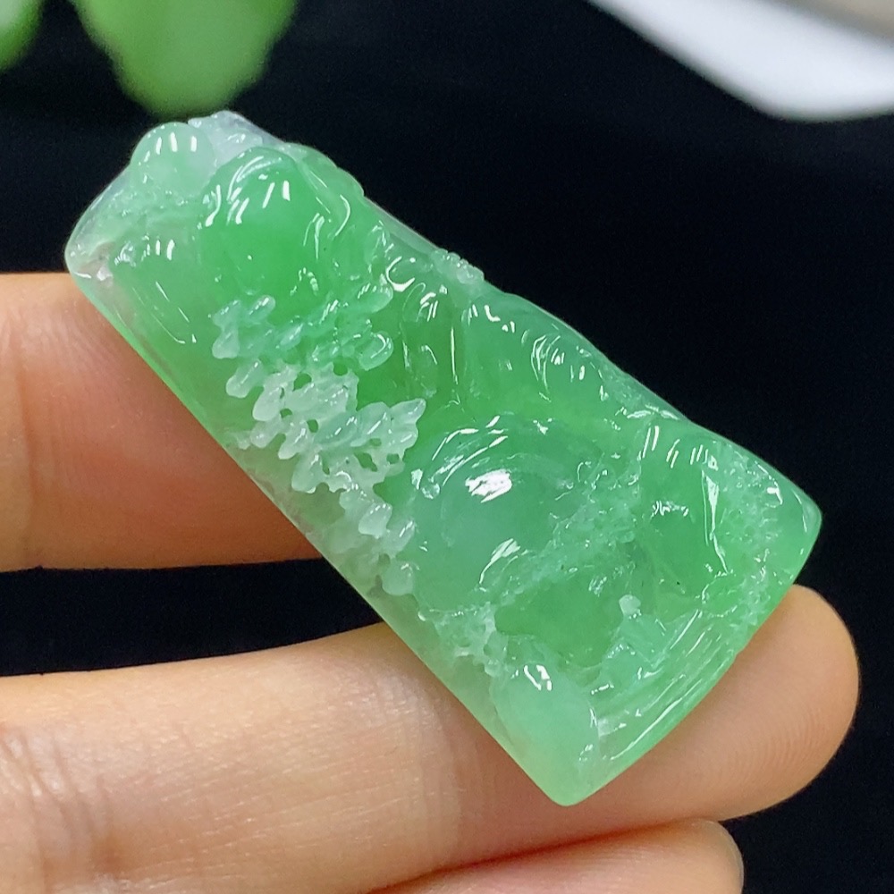 F35094703 Jadeite landscape pendant, total weight approximately 6.62 grams
