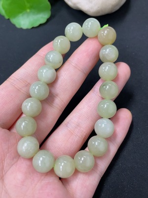 H41890985 和田玉手串 卡10mm左右    货品总重约30.2g