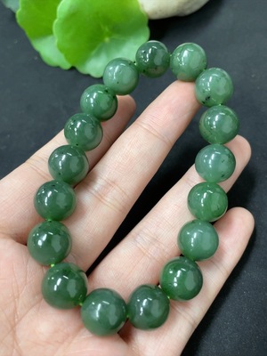 H41920499 和田玉手串   卡11.5mm左右    货品总重约44.5g