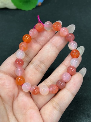 H41923367 盐源玛瑙手串 卡8.5mm左右 仅红色 货品总重约20g