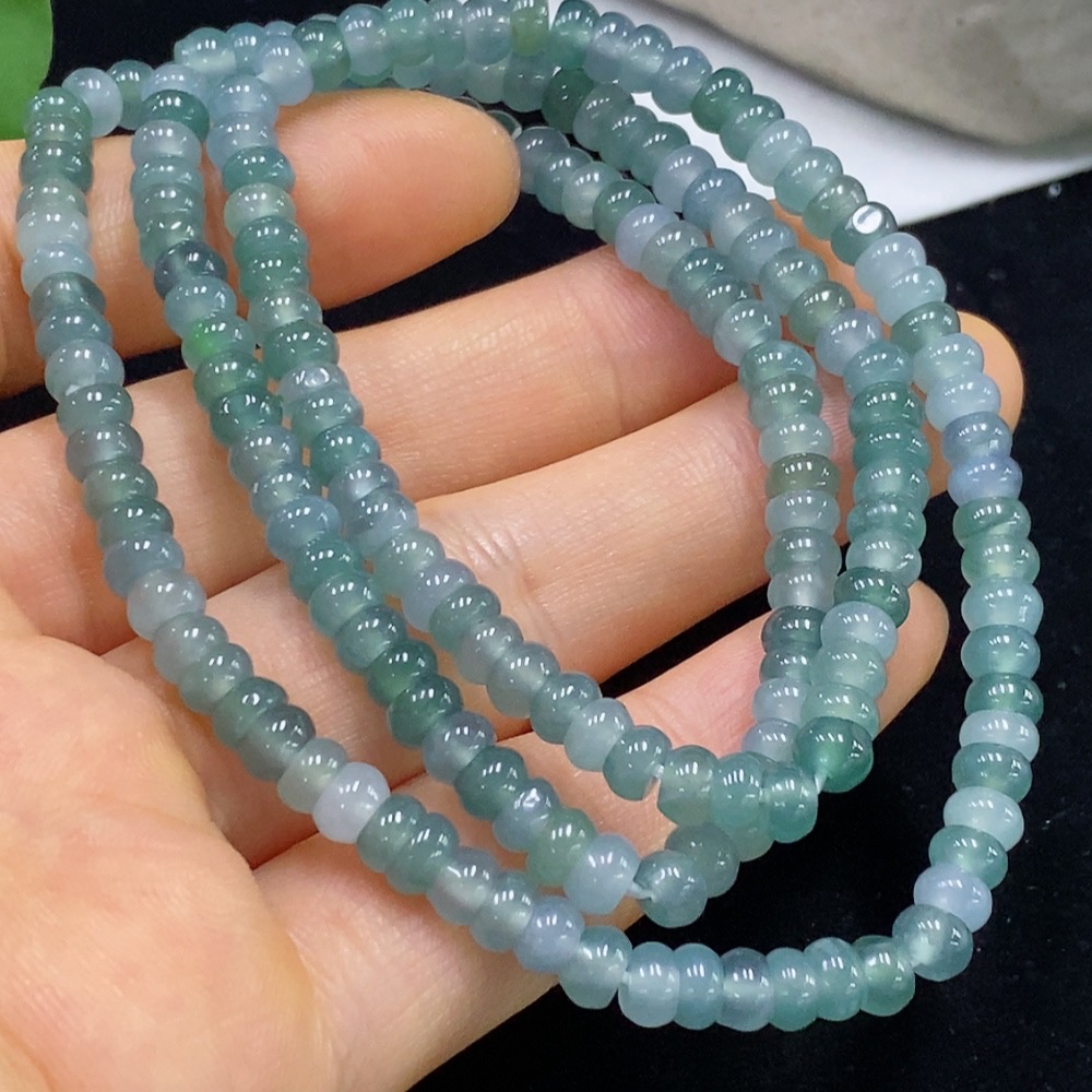 F35135148 Jadeite Bead Necklace Approx. 4.8mm Total Weight About 28.32g