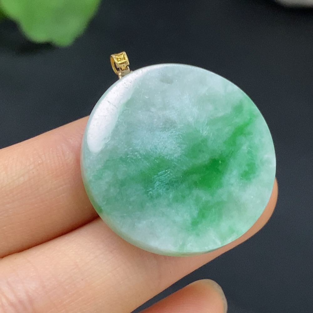 F26028597 Jadeite Plain Pendant 18k Total Weight Approx.8.26g