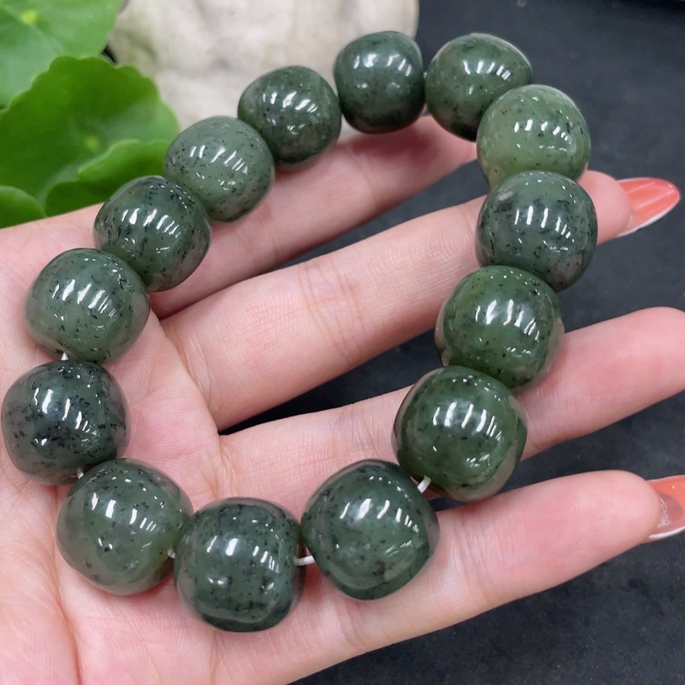 H34979170 Hetian Jade Bracelet (Approx. 15.8 mm, Total Weight Approx. 97.8g)